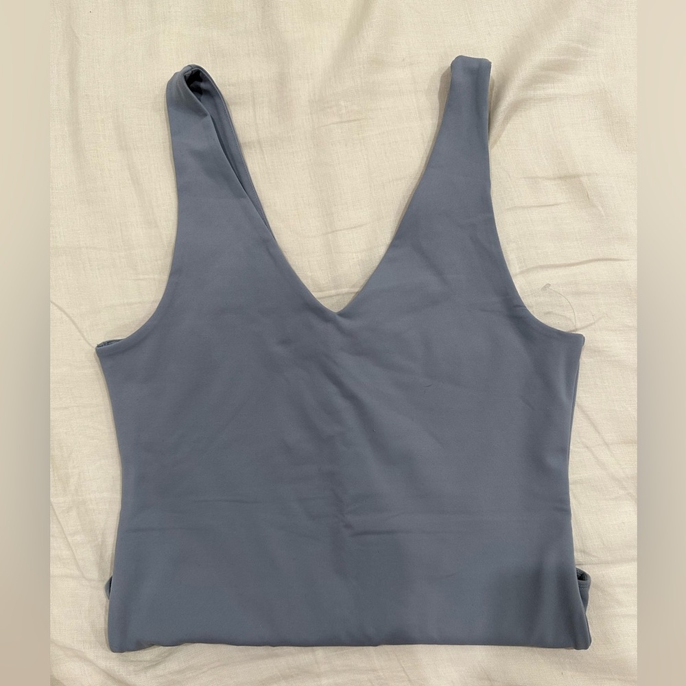 Abercrombie & Fitch Slate Blue V-Neck Bodysuit